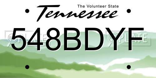 548BDYF Tennessee License Plate