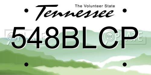 548BLCP Tennessee License Plate