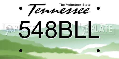 548BLL Tennessee License Plate