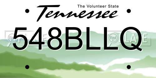 548BLLQ Tennessee License Plate