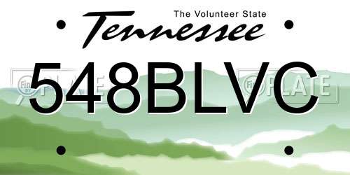 548BLVC Tennessee License Plate