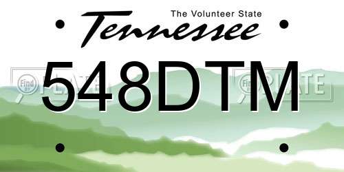 548DTM Tennessee License Plate