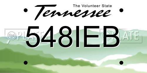 548IEB Tennessee License Plate