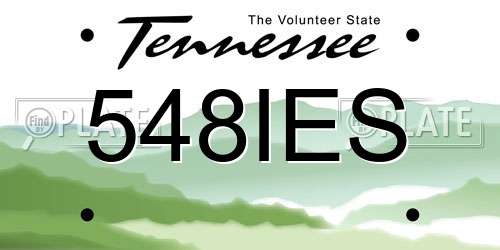 548IES Tennessee License Plate