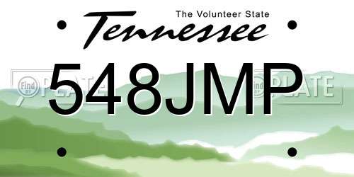 548JMP Tennessee License Plate