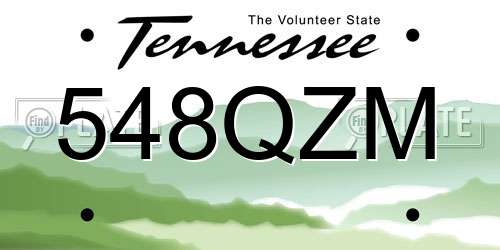 548QZM Tennessee License Plate