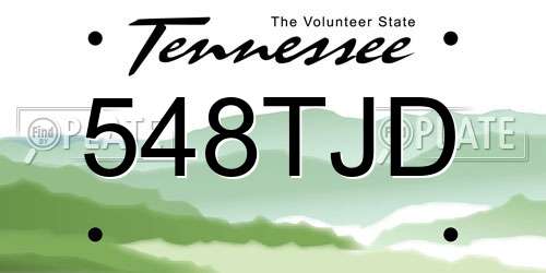 548TJD Tennessee License Plate