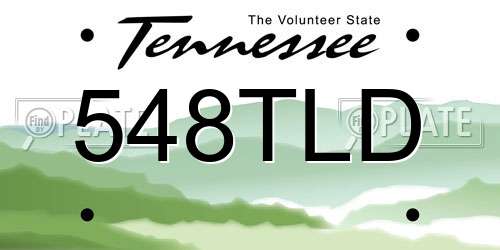 548TLD Tennessee License Plate