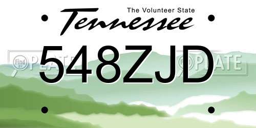 548ZJD Tennessee License Plate