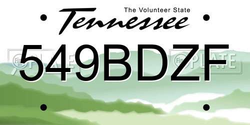 549BDZF Tennessee License Plate