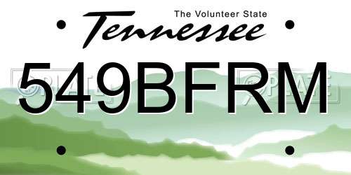 549BFRM Tennessee License Plate
