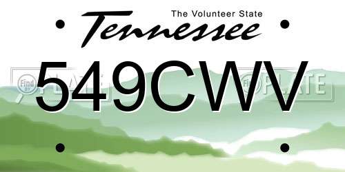 549CWV Tennessee License Plate