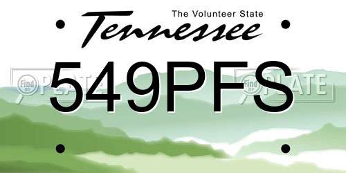 549PFS Tennessee License Plate