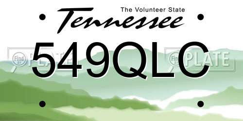 549QLC Tennessee License Plate