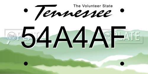 54A4AF Tennessee License Plate
