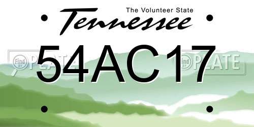 54AC17 Tennessee License Plate