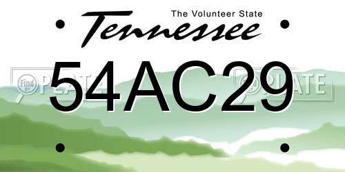 54AC29 Tennessee License Plate