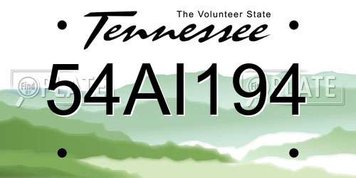 54AI194 Tennessee License Plate