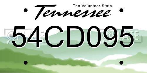 54CD095 Tennessee License Plate