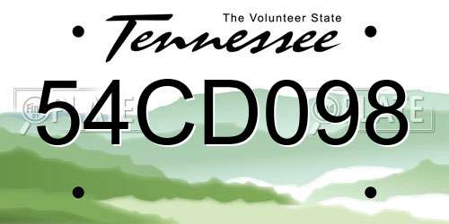 54CD098 Tennessee License Plate