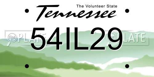 54IL29 Tennessee License Plate