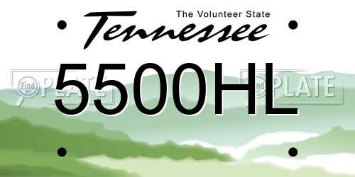 5500HL Tennessee License Plate