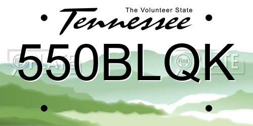 550BLQK Tennessee License Plate