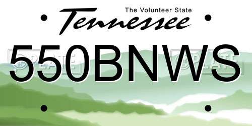 550BNWS Tennessee License Plate