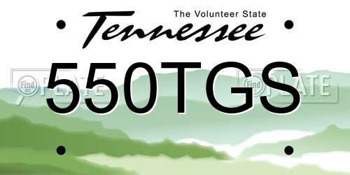 550TGS Tennessee License Plate