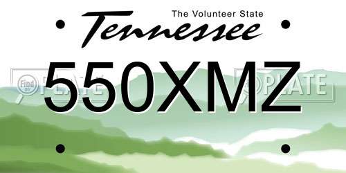 550XMZ Tennessee License Plate