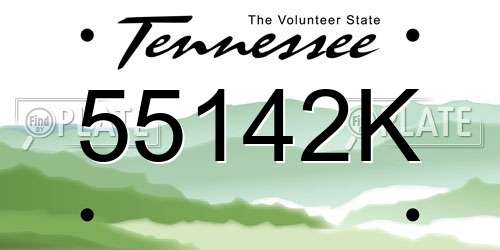 55142K Tennessee License Plate