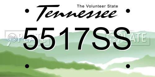 5517SS Tennessee License Plate