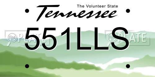 551LLS Tennessee License Plate