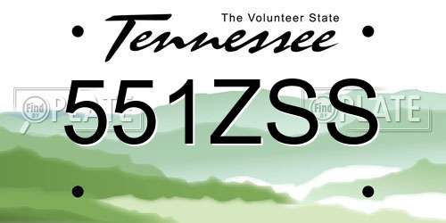 551ZSS Tennessee License Plate