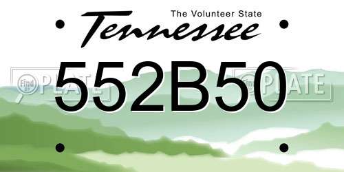 552B50 Tennessee License Plate