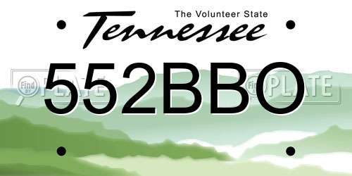552BBO Tennessee License Plate