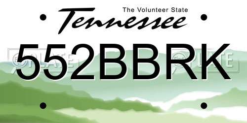 552BBRK Tennessee License Plate