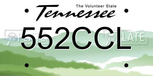 552CCL Tennessee License Plate