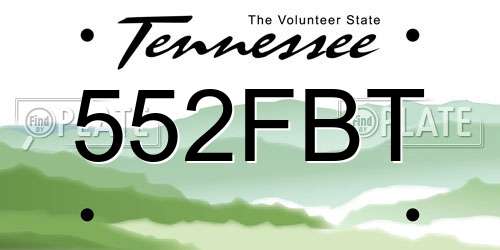 552FBT Tennessee License Plate