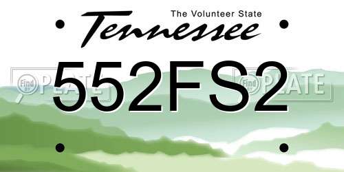 552FS2 Tennessee License Plate