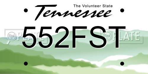 552FST Tennessee License Plate