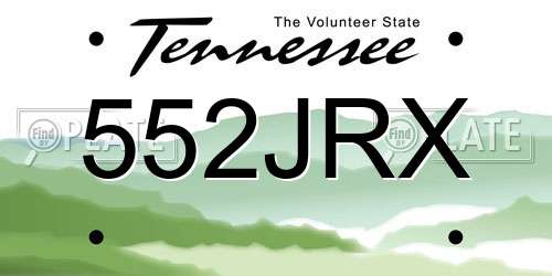 552JRX Tennessee License Plate
