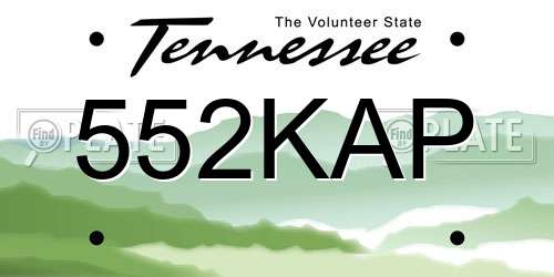 552KAP Tennessee License Plate