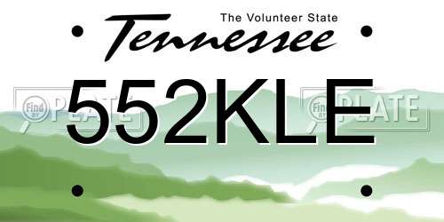552KLE Tennessee License Plate