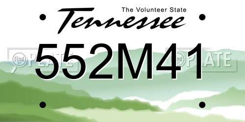 552M41 Tennessee License Plate