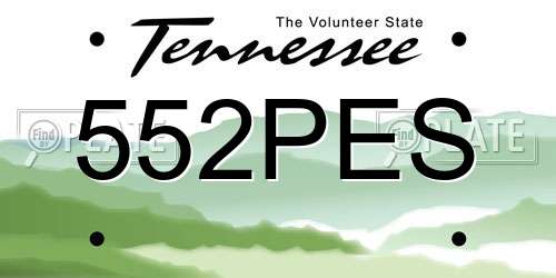 552PES Tennessee License Plate