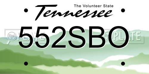552SBO Tennessee License Plate
