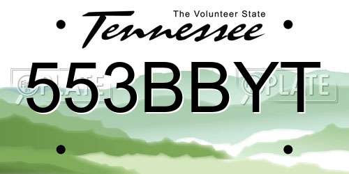 553BBYT Tennessee License Plate