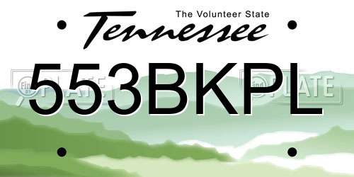 553BKPL Tennessee License Plate