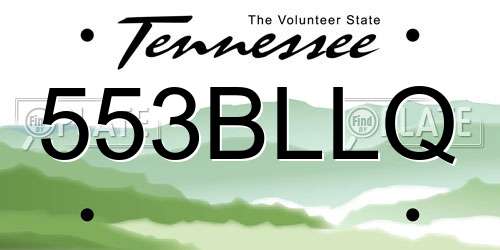 553BLLQ Tennessee License Plate